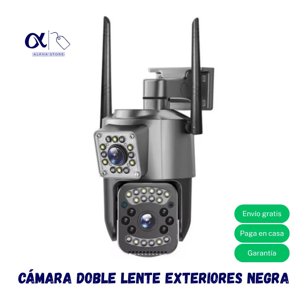Cámara doble lente negra