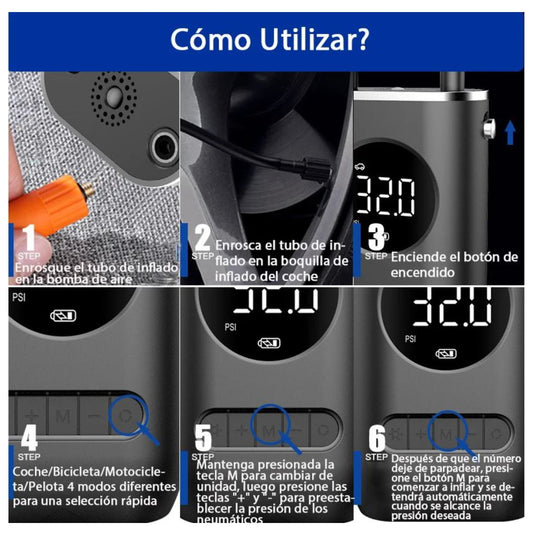 Compresor de Aire Portátil Inalámbrico
