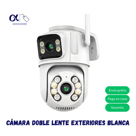 Cámara doble lente blanca