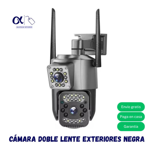 Cámara doble lente negra