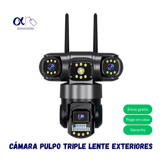 Cámara triple lente negra